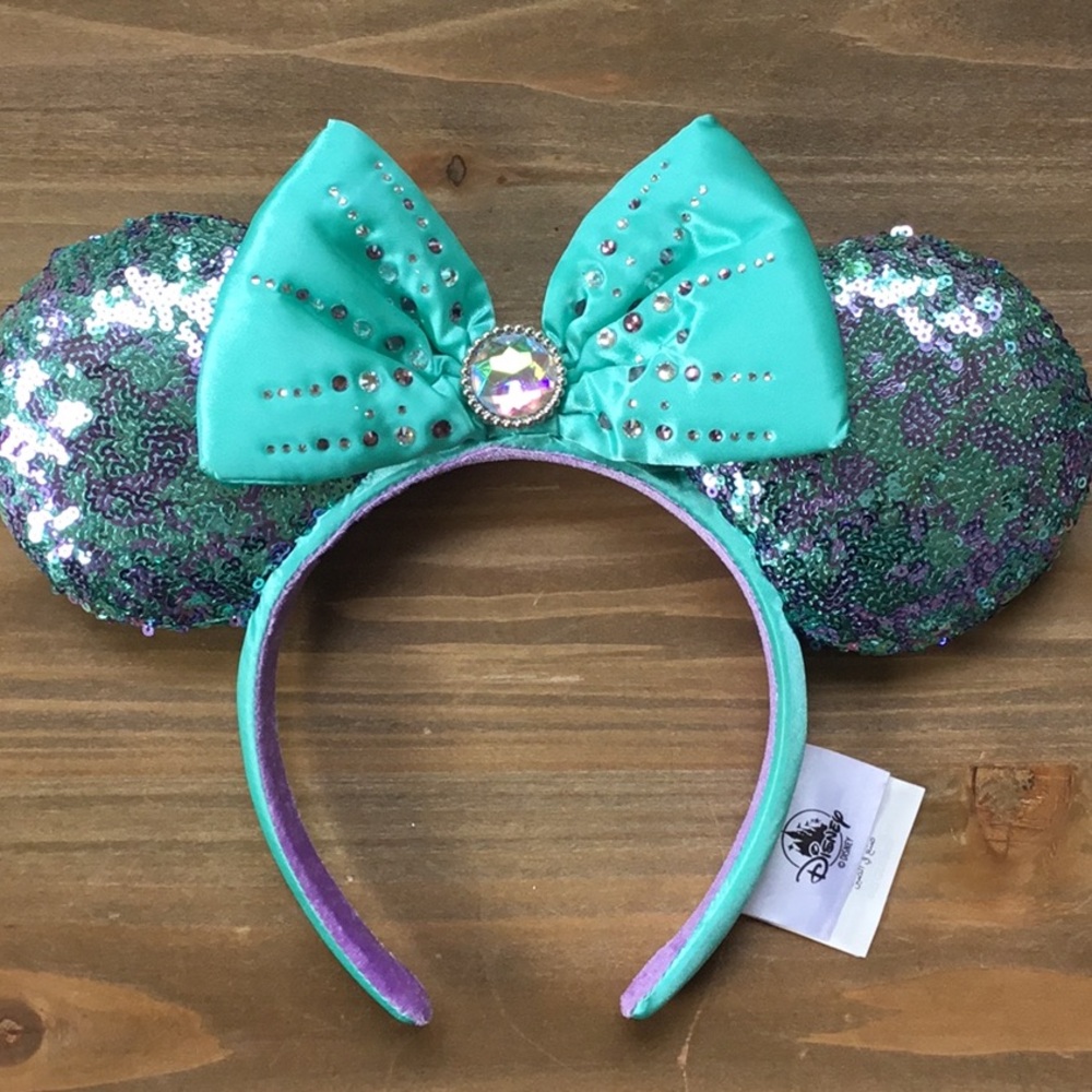 DISNEY PARKS TEAL PURPLE SEQUINED EARS HEADBAND